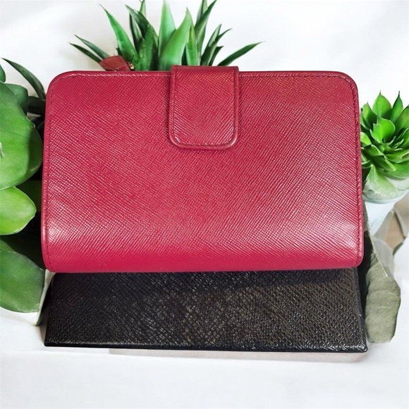 Prada Saffiano Leather Compact Wallet Pink - Picture 2 of 6